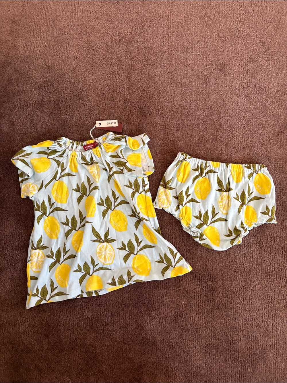 Milkbarn White & Yellow Lemon Print Set